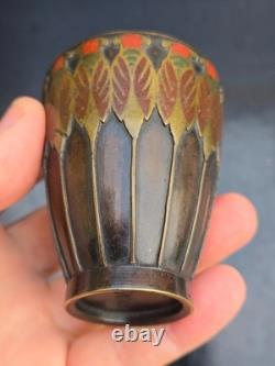 Primavera Vase Miniature Bronze Decor Art Deco Émaillé Cigales 1930