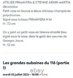 Primavera Vase Miniature Bronze Decor Art Deco Émaillé Cigales 1930