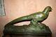 Rare Sculpture Art Deco 1930 Faisan Signee R. Pollin Terre Cuite Patine Bronze