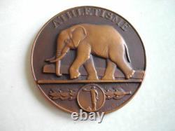 RARE médaille Bronze art déco 1924 Paris ATHLETISME du concours d'art MASCAUX