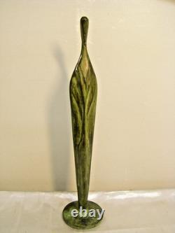 Rare Statue Religieuse Vierge Bronze Art Deco Moderniste Futuriste Design