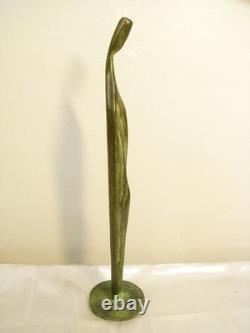 Rare Statue Religieuse Vierge Bronze Art Deco Moderniste Futuriste Design