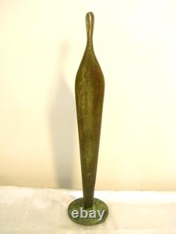 Rare Statue Religieuse Vierge Bronze Art Deco Moderniste Futuriste Design
