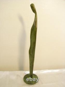 Rare Statue Religieuse Vierge Bronze Art Deco Moderniste Futuriste Design