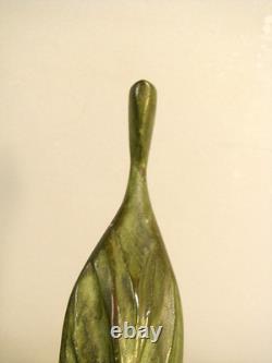 Rare Statue Religieuse Vierge Bronze Art Deco Moderniste Futuriste Design