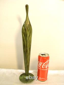 Rare Statue Religieuse Vierge Bronze Art Deco Moderniste Futuriste Design