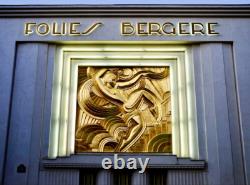 Rare bas relief art deco folies bergère look bronze doré 1920 1930 Pico