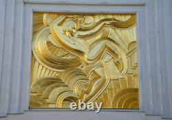 Rare bas relief art deco folies bergère look bronze doré 1930 Maurice Pico