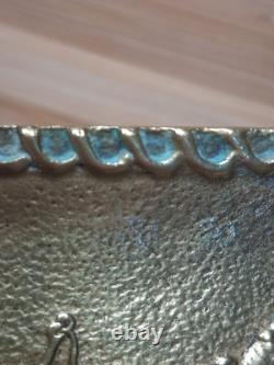 Rare vide-poche Art Déco Max Le Verrier bronze scène chasse au lion signé