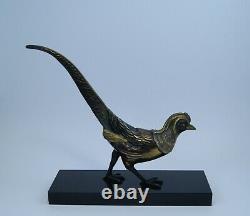 Régule patine bronze animalier faisant style Art Déco pheasant bird spelter
