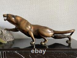 SCULPTURE STATUE HOMME NU CHASSEUR BRONZE ART DECO SIGNE BRAULT Ca. 1925-1930