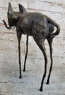 Salvador Dali Éléphant Avec Long Jambes Bronze Sculpture Art Déco Statue Fonte
