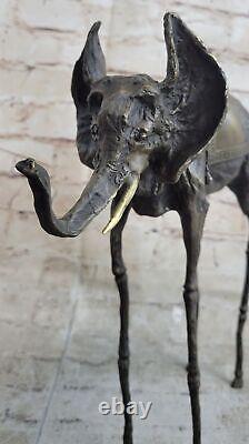 Salvador Dali Éléphant Avec Long Jambes Bronze Sculpture Art Déco Statue Fonte