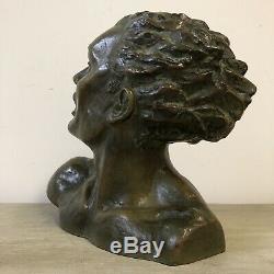 Salvator RIOLO Buste Bronze Sculpture Jean Mermoz Art Deco Design Cipriani