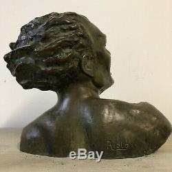 Salvator RIOLO Buste Bronze Sculpture Jean Mermoz Art Deco Design Cipriani