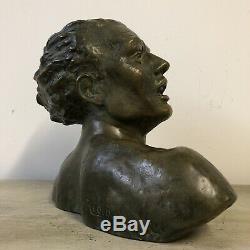 Salvator RIOLO Buste Bronze Sculpture Jean Mermoz Art Deco Design Cipriani