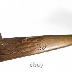 Sceau Cachet Coupe papier Bronze AIGLE Signés CHENUS design art déco sculpture