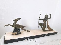 Sculpture ART DÉCO Diane chasseresse signée régule d'art bronze 1930 statue