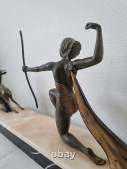 Sculpture ART DÉCO Diane chasseresse signée régule d'art bronze 1930 statue