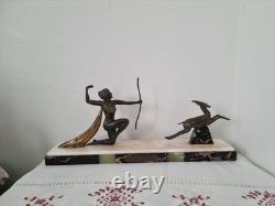Sculpture ART DÉCO Diane chasseresse signée régule d'art bronze 1930 statue
