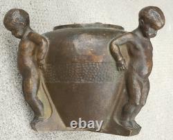 Sculpture ART DECO bronze signé GIORDANO fondeur PASTORI chérubins enfant cherub
