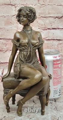 Sculpture Art Déco En Bronze Milo Bronze Nu Femme Figurine, Sculpture D'Érotisme