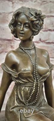 Sculpture Art Déco En Bronze Milo Bronze Nu Femme Figurine, Sculpture D'Érotisme