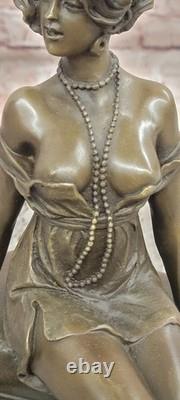 Sculpture Art Déco En Bronze Milo Bronze Nu Femme Figurine, Sculpture D'Érotisme