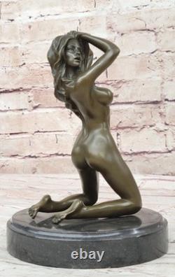 Sculpture Art Déco Femme Nue Érotique Statue Figurine En Bronze