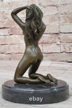 Sculpture Art Déco Femme Nue Érotique Statue Figurine En Bronze