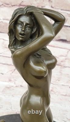 Sculpture Art Déco Femme Nue Érotique Statue Figurine En Bronze