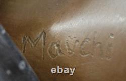 Sculpture Art Déco Occidentale Femme Nue Fille Signée Statue En Bronze Figurine