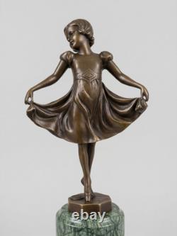 Sculpture Art Déco signée Preifs Bronze BJB danseuse 32 cm