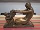 Sculpture Art Nouveau/deco Bronze Femme Et Faune P Guery, Susse Freres Cire Per