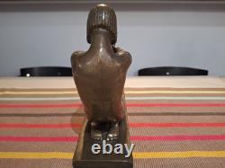 Sculpture Art Nouveau/deco Bronze Femme Et Faune P Guery, Susse Freres Cire Per