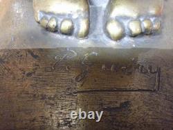 Sculpture Art Nouveau/deco Bronze Femme Et Faune P Guery, Susse Freres Cire Per