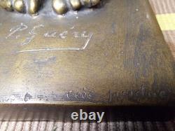 Sculpture Art Nouveau/deco Bronze Femme Et Faune P Guery, Susse Freres Cire Per