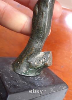 Sculpture Bronze Art Deco Écureuil Signature LUC