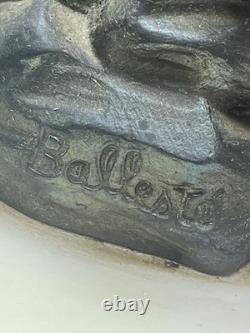 Sculpture Chien Loup Art Déco en régule patiné bronze- Ballesté 1930