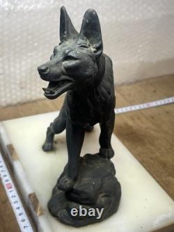 Sculpture Chien Loup Art Déco en régule patiné bronze- Ballesté 1930