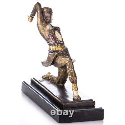 Sculpture Danseuse en bronze Art Déco coloré Kamorna d'après DHChiparus
