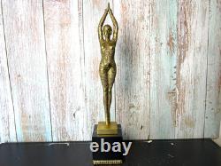Sculpture Danseuse en bronze Art Déco poli Etoilede Mer d'après Demetre Chiparus