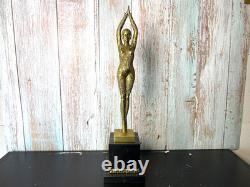 Sculpture Danseuse en bronze Art Déco poli Etoilede Mer d'après Demetre Chiparus