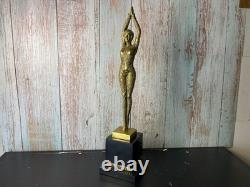 Sculpture Danseuse en bronze Art Déco poli Etoilede Mer d'après Demetre Chiparus
