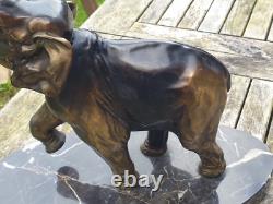 Sculpture Elephant Ancien Art Deco En Regule 30 CM Haut X 32,5 CM Grande Taille