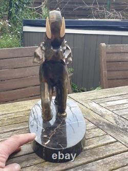 Sculpture Elephant Ancien Art Deco En Regule 30 CM Haut X 32,5 CM Grande Taille