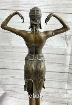 Sculpture En Bronze Art Déco Danseur Illusion De Vertu D H Chiparus Figure D'Art