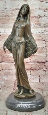 Sculpture En Bronze Art Déco Fille Dansante Arabe Signée Mavchi Deal