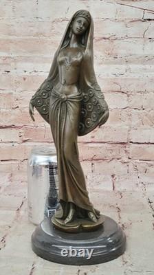 Sculpture En Bronze Art Déco Fille Dansante Arabe Signée Mavchi Deal