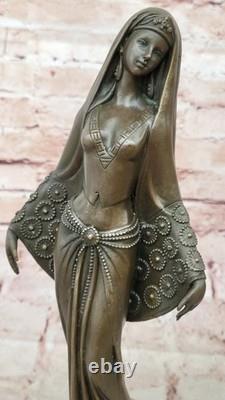Sculpture En Bronze Art Déco Fille Dansante Arabe Signée Mavchi Deal